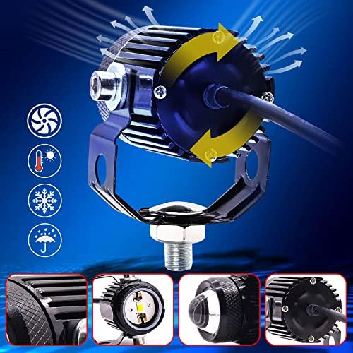 X-STYLE バイクフォグランプ 4モード切り替え 黄・白 2色 ストロボ 常時点灯 12V 24V 30W LED作業灯 ワークライト デッ