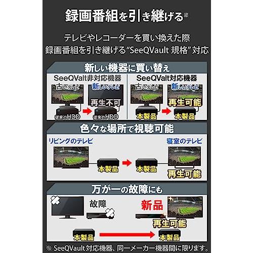 エレコム 外付けハードディスク 2TB SeeQVault対応 テレビ録画 4K対応