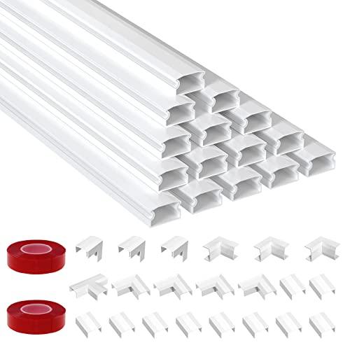 配線カバー モール 配線隠しカバー コードプロテクター ケーブルカバー モール 電線ケーブルカバー ケー インストールが簡単 (ホワイト，15本 の商品画像