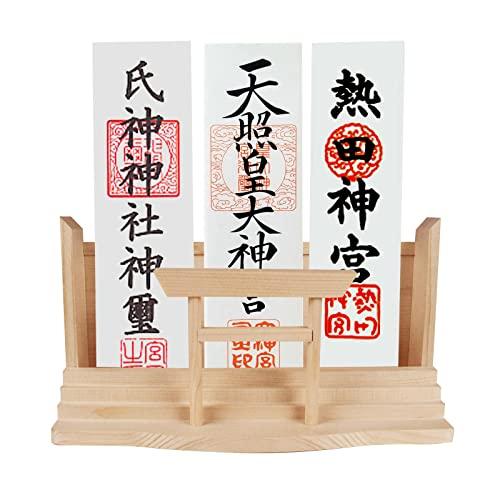 TAKOIKE 御札立て 鳥居付き お札立て おしゃれ 神棚 壁掛け 神棚ホルダー モダン 簡易神棚 置き型 おふだ置き 破魔矢置き 白松 の商品画像