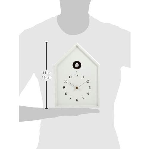 レムノス カッコー時計 アナログ バードハウス 天然色木地 白 Birdhouse Clock NY16-12 WH Lemnos｜free-store78｜04