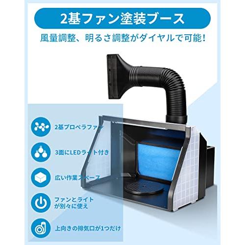 Anesty 塗装ブース 2基フアン LED照明 スプレーブース 明るさ Anesty 塗装ブース 2基フアン LED照明 スプレーブース 明るさ