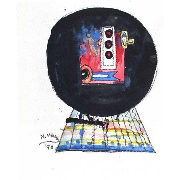 上野憲男　水彩画　1990年作