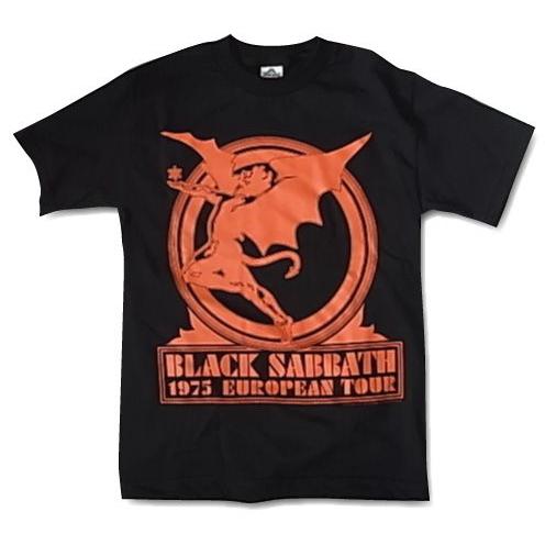 バンドTシャツ Black Sabbath ブラック・サバス 1975 EUROPEAN TOUR  ロックTシャツ Tシャツ 送料無料｜free-style