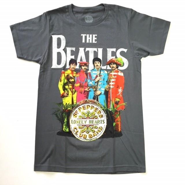 メール便 送料無料 The Beatles ザ・ビートルズ Tシャツ Sg PEPPERS LONELY HEART グレー メンズ ロックT