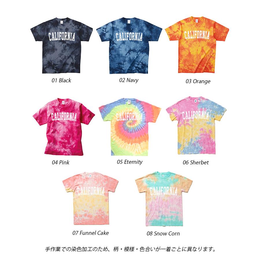 レディース Tシャツ タイダイTシャツ カレッジTシャツ CALIFORNIA