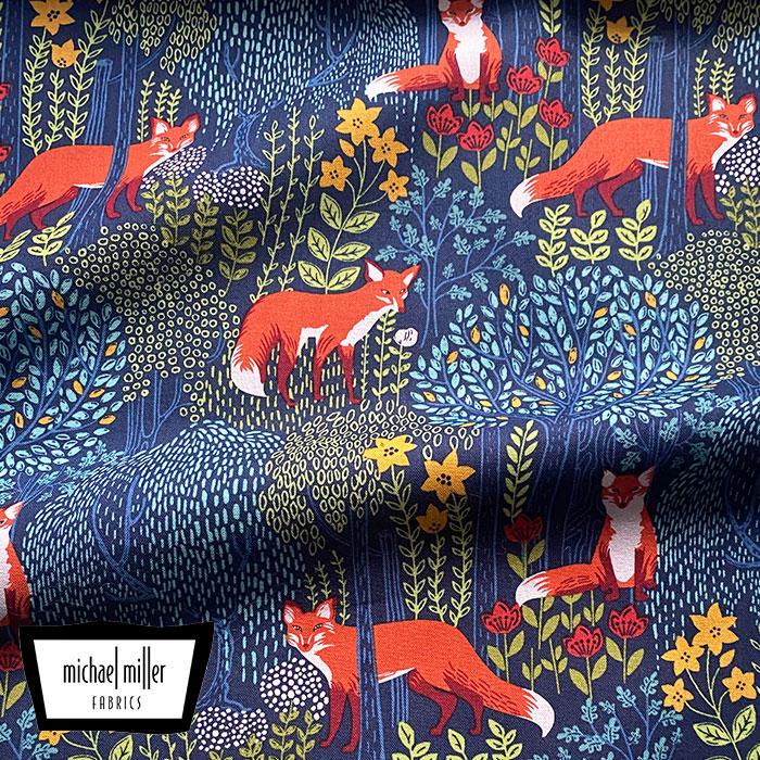 Michael Miller マイケルミラー 生地 キツネ FOX 北欧柄 ファブリック