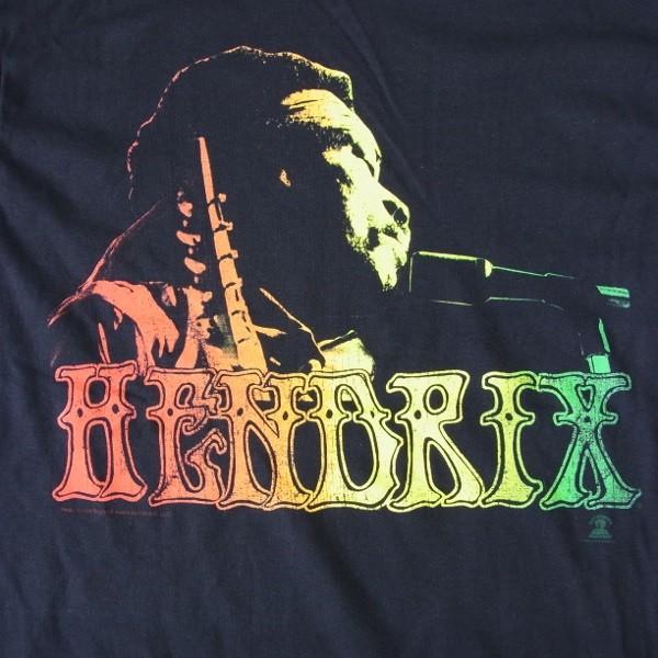 Jimi Hendrix ジミー・ヘンドリックス  Tシャツ ラスタカラー フォト ブラック メンズ ロックTシャツ バンドTシャツ 送料無料｜free-style｜03