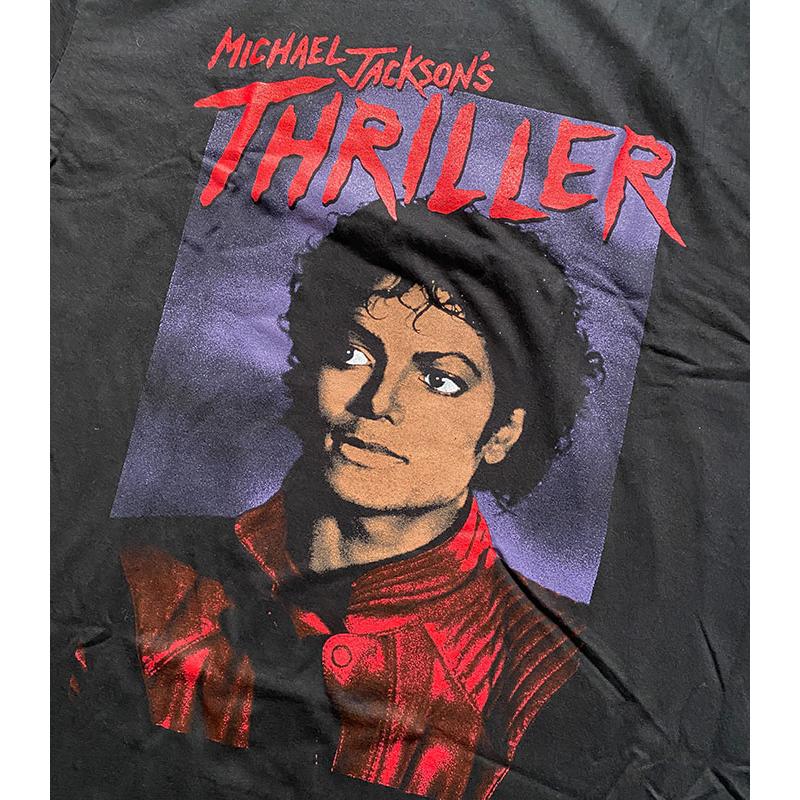 Tシャツ Michael Jackson マイケル・ジャクソン THRILLER スリラー 80年代 ブラック Tシャツ ポップス メンズ マイケル｜free-style｜02