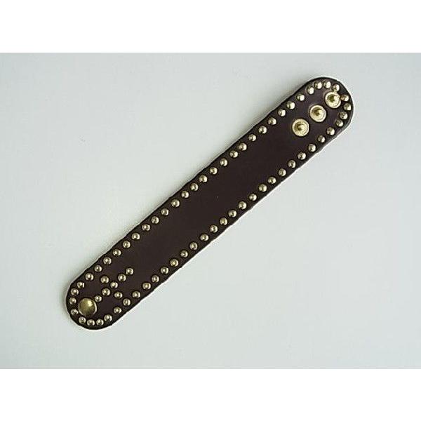 スタッズ 付き レザー リストバンド 本革 ブレスレット 送料無料