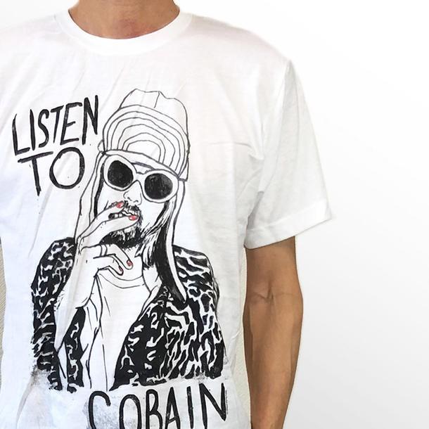 Nirvana ニルバーナ Tシャツ イラスト Kurt Cobain カート コバーン Listen To Nevermind Tシャツ Nirvana036 Free Style 通販 Yahoo ショッピング
