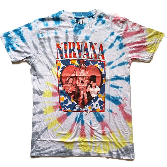 NIRVANA ニルバーナ Tシャツ HEART タイダイ バンドTシャツ ロックT 