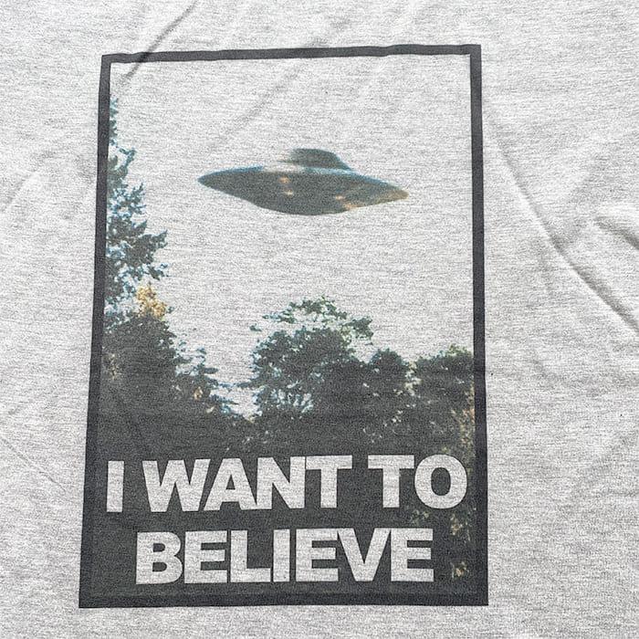 UFO Tシャツ メンズ レディース I WANT TO BELIEVE ポスター L XL X
