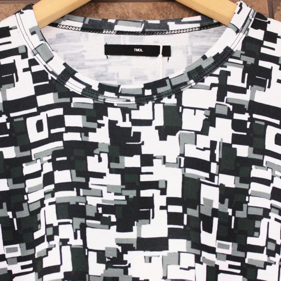 TMDL 《 幾何学模様 総柄 昇華転写 プリント ルーズカットソー 》 T