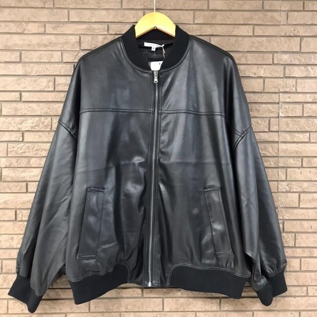 SUGGESTION SUGGESTION PU レザー バルーン シルエット ボマー