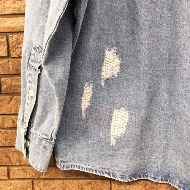 TMDL ヴィンテージ 加工 デニム シャツ ☆ メンズ 男女兼用 アメカジ g