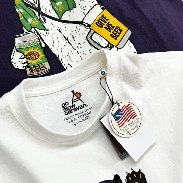 go slow caravan USA/C フェス 猫 TEE ☆ ゴースローキャラバン メンズ 男女兼用 ユニセックス  キャンプ ビール beer ねこ ネコ カットソー 服 半袖 Tシャツ｜free-way-patio｜09