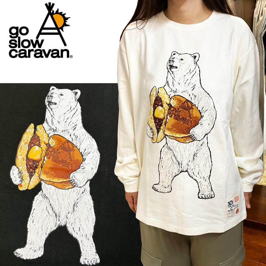 go slow caravan 超ヘビー USA/C どら焼き クマ ロング スリーブ go slow caravan 超ヘビー USA/C どら焼き クマ ロング スリーブ