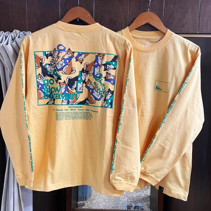 go slow caravan 柴犬 と 晩酌 USA/C スクエア LOGO バック go slow caravan 柴犬 と 晩酌 USA/C スクエア LOGO バック