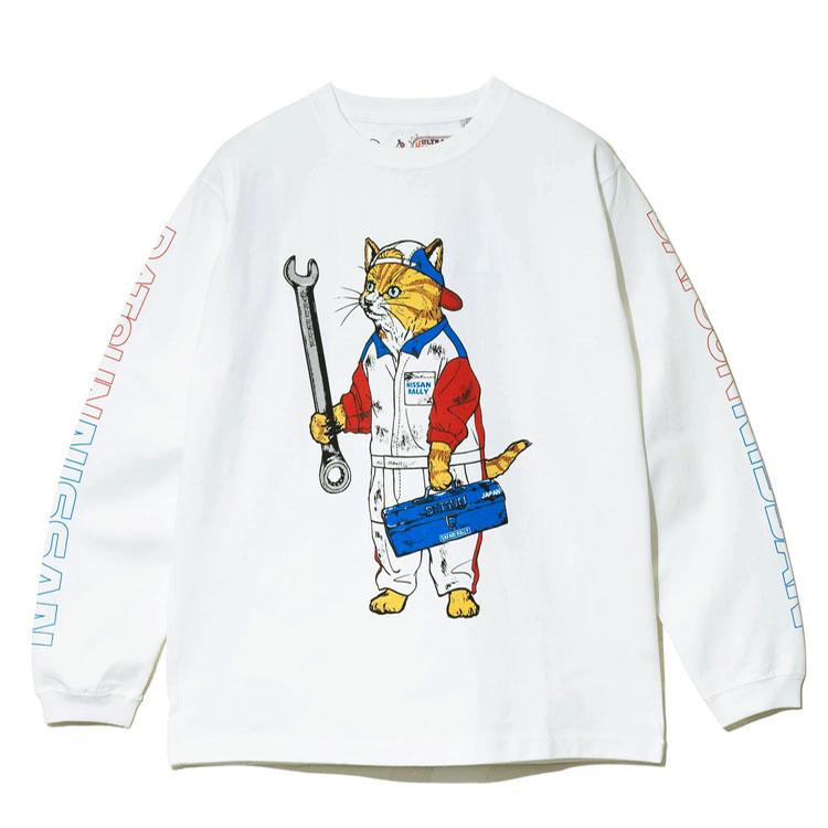 NISSAN × go slow caravan　猫 NISSAN×go slow caravan メカニック 猫 ロンT 5 XL - メルカリ