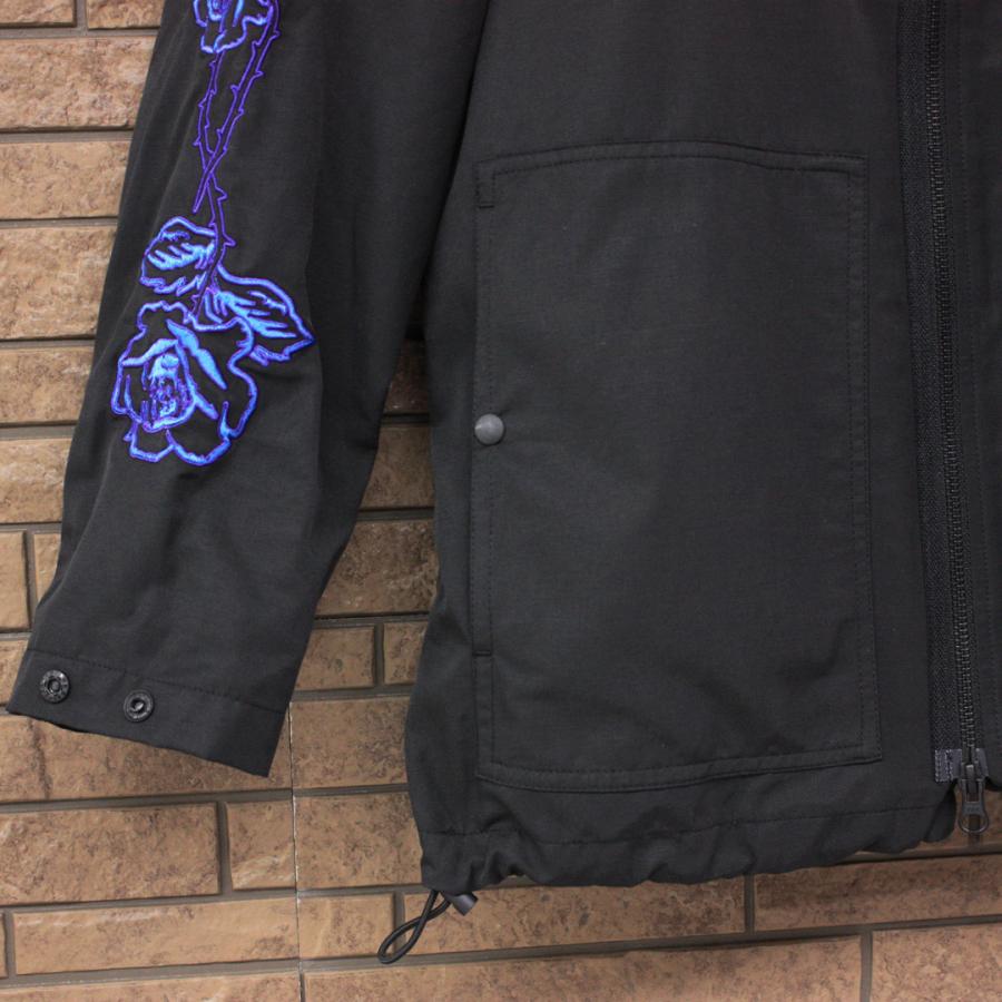 ellecy 猫と薔薇刺繍ブルゾン 黒 quolt（クオルト） quolt《 EMBROIDERY JKT 》 メンズ 男女兼用 バラ