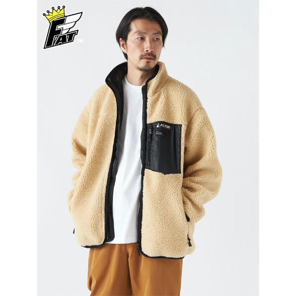 FAT (エフエーティー) OUTUS (リバーシブル フリースジャケット) Beige