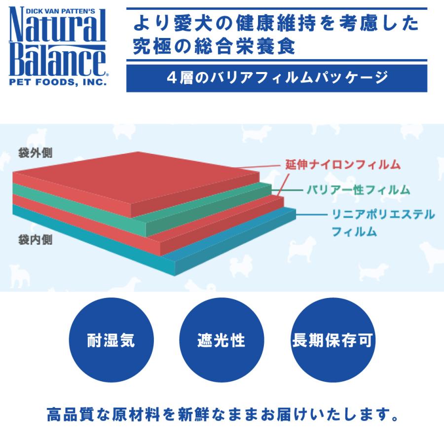 ドッグフード 犬 ごはん ドライ おすすめ 平粒 かりかり ナチュラルバランス ウルトラプレミアム リデュースカロリー フォーミュラ チキン 1kg 2.2lb｜freebirdcorp｜05