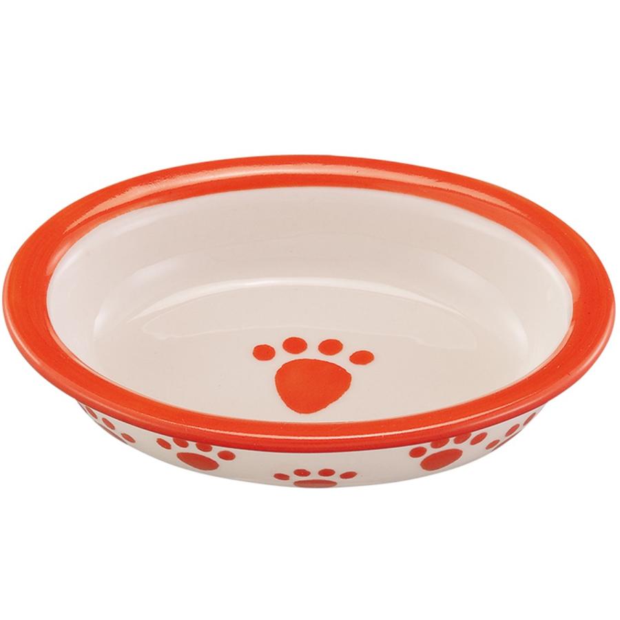 PLATZ フードボウル 食器 陶器 楕円形 浅型 ひげが当たりずらい 犬 猫