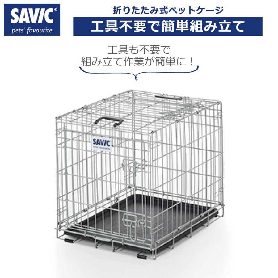 折りたたみ クレート ゲージ ハウス 室内飼い 災害時 防災 避難 お出かけ 移動用 2ドア 小型犬 中型犬 大型犬 耐久性 SAVIC ドッグレジデンス Mの画像