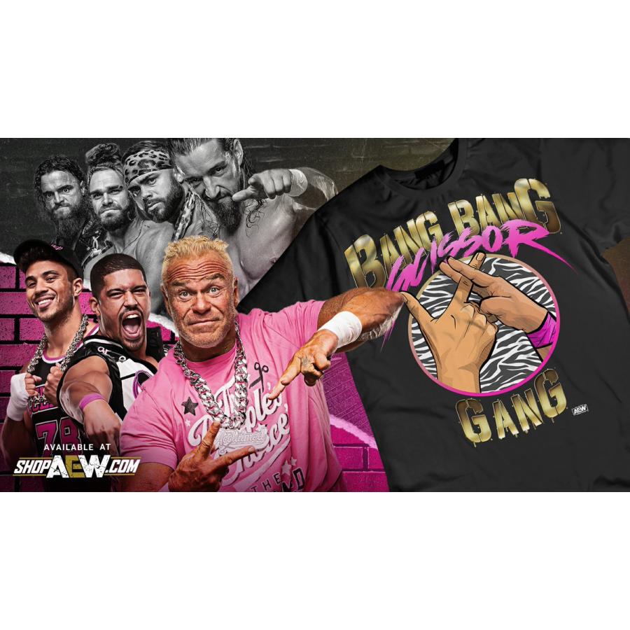 AEW バレットクラブGOLD & THE ACCLAIMED「Bang Bang Scissor Gang Tシャツ」日本国内未発売 アメリカ直輸入 アメリカンプロレス AEW プロレスTシャツ｜freebirds｜02