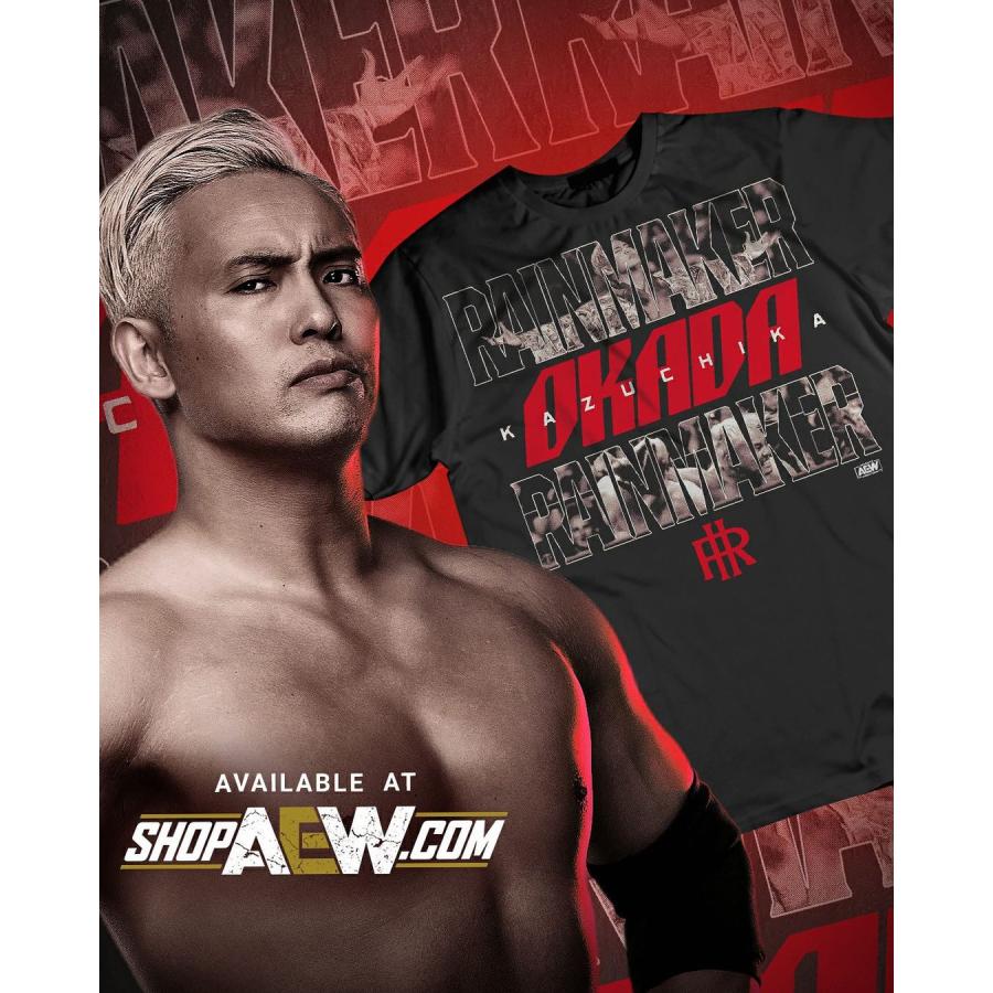 AEW "レインメーカー" オカダ・カズチカ（元 新日本プロレス） Tシャツ「AEW KAZUCHIKA OKADA Forecast Tシャツ」日本国内未発売 アメリカ直輸入Tシャツ｜freebirds｜03