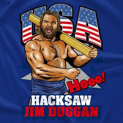 ハクソー・ジム・ドゥガン Tシャツ「HACKSAW JIM DUGGAN USA Hooo! T