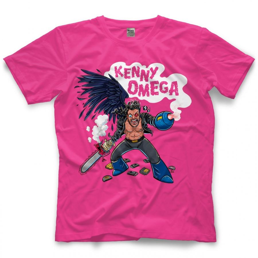 ケニー・オメガ Tシャツ「KENNY OMEGA Ω Omega Medley Pink Tシャツ」（お取り寄せ）アメリカ直輸入 プロレスTシャツ AEW 新日本プロレス USAインポート商品｜freebirds