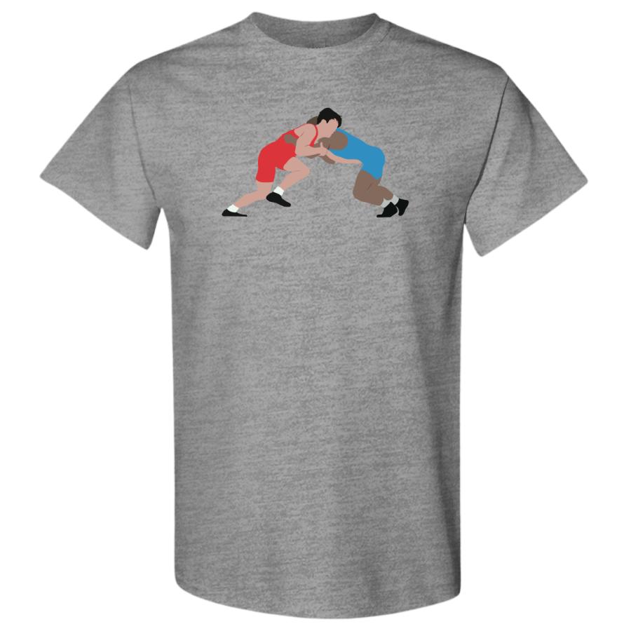 輸入品】LET'S WRESTLE レスリング柄 Tシャツ「アマレス RED vs BLUE