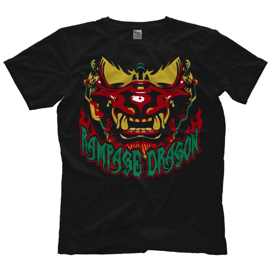 新日本プロレス 海外生産 直輸入 Tシャツ「NJPW 鷹木信悟  Burning Rampage Dragon Tシャツ（バックプリントあり）」アメリカ直輸入Tシャツ｜freebirds