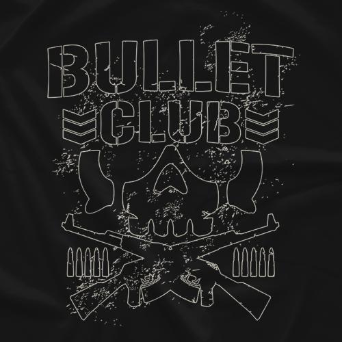 バレットクラブ 新日本プロレス 海外生産 輸入Tシャツ「BULLET CLUB Outline Tシャツ」並行輸入品 プロレスTEE｜freebirds｜02