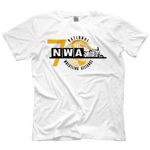 NWA（National Wrestling Alliance） Tシャツ「NWA NWA 70th Anniversary Tシャツ（ホワイト）」 米直輸入プロレスTシャツ｜freebirds