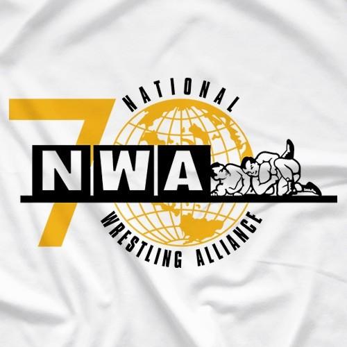 NWA（National Wrestling Alliance） Tシャツ「NWA NWA 70th Anniversary Tシャツ（ホワイト）」 米直輸入プロレスTシャツ｜freebirds｜02