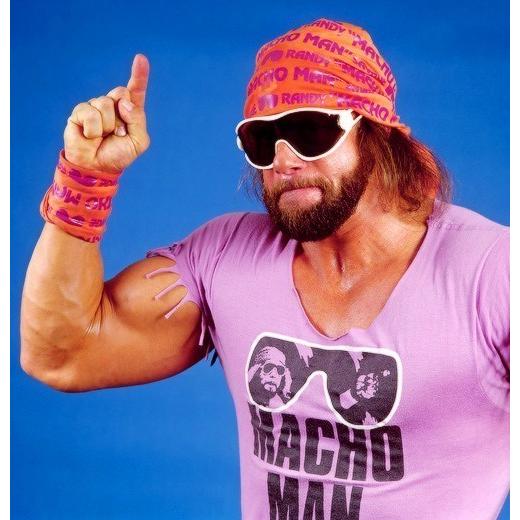 マッチョマン・ランディ・サベージ Tシャツ「MACHO MAN RANDY SAVAGE Macho Man ロゴ Tシャツ（パープル）」 アメリカ直輸入プロレスTシャツ｜freebirds｜02