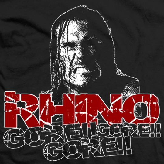 ライノ Tシャツ「Rhino GORE!! (Black) Tシャツ」 ECWWWE TNA アメリカ