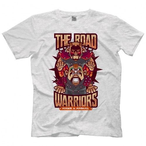 ロード・ウォリアーズ Tシャツ「THE ROAD WARRIORS Hawk & Animal Tシャツ（グレー）」リージョン・オブ・ドゥーム 昭和プロレス NWA AWA WWF 全日本 新日本｜freebirds