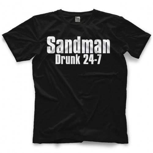 サンドマン Tシャツ「SANDMAN Drunk 24-7 Tシャツ」ECW WWE WCW 直輸入