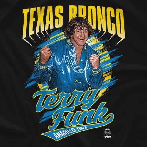 テリー・ファンク キャラクタープロダクト製 テリー・ファンク Tシャツ「TERRY FUNK Texas Bronco 1981 1981年の