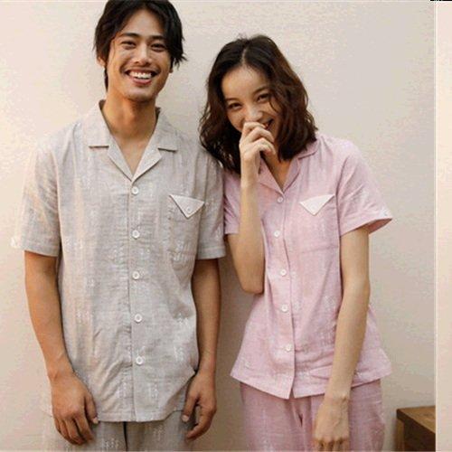 ペア パジャマ 春夏 パジャマ レディース 半袖 メンズ パジャマ 前開き 綿 おしゃれ カップル ペア ルームウェア 大人 夏 結婚祝い お取り寄せ