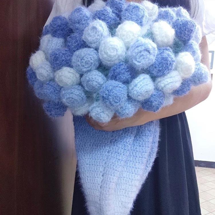 グラデーション 花束 ニット 完成品 ブランケット ブーケブランケット