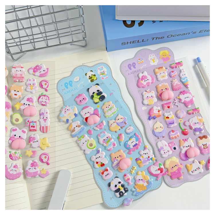 キャラクターシールセット 6枚 キャラクターデザイン 6枚セット 交換 立体シール 3D おしりシール