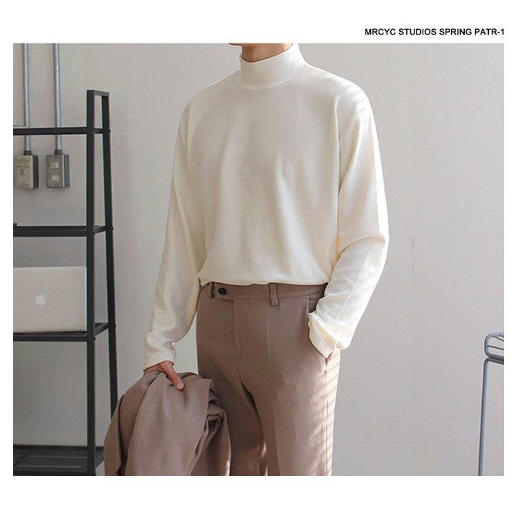 送料無料 セーター 暖かい 秋服 メンズ 無地 クルーネック ハイネック 防寒 冬 長袖 ゆったり ニット メンズファッション ビッグシルエット トッ |  | 10