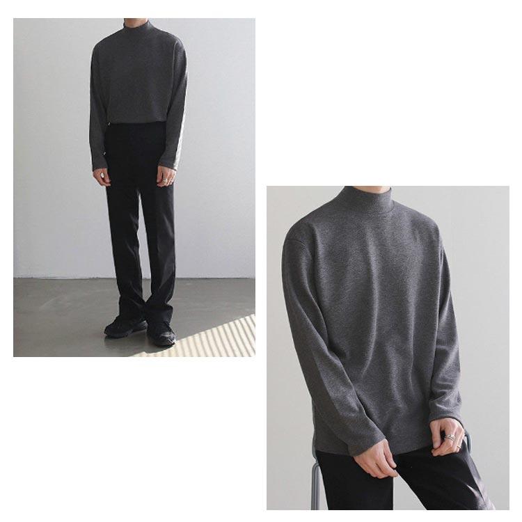 送料無料 セーター 暖かい 秋服 メンズ 無地 クルーネック ハイネック 防寒 冬 長袖 ゆったり ニット メンズファッション ビッグシルエット トッ |  | 11