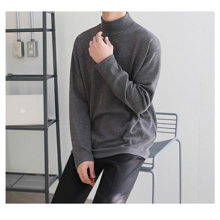 送料無料 セーター 暖かい 秋服 メンズ 無地 クルーネック ハイネック 防寒 冬 長袖 ゆったり ニット メンズファッション ビッグシルエット トッ |  | 12