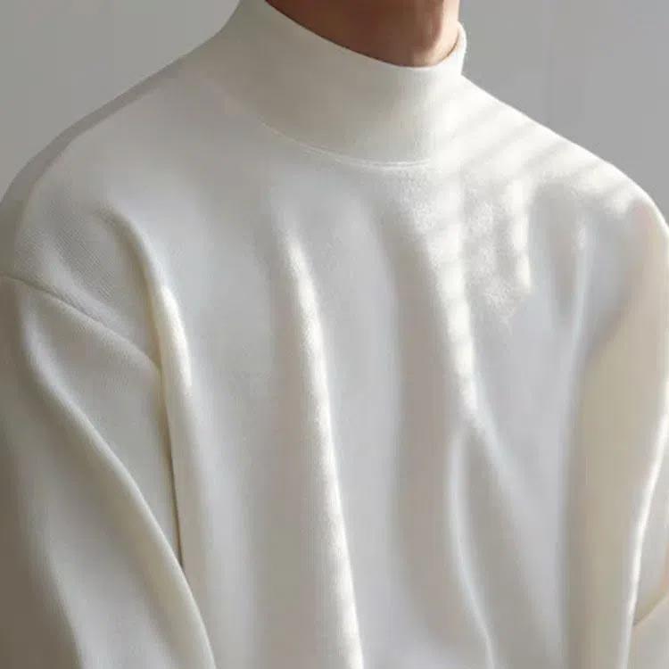 送料無料 セーター 暖かい 秋服 メンズ 無地 クルーネック ハイネック 防寒 冬 長袖 ゆったり ニット メンズファッション ビッグシルエット トッ |  | 01